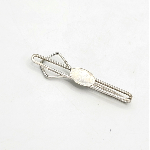 SWANK Other - Swank Sterling Silver Engraved Medallion Tie Bar Tie Clip Money Clip Vintage